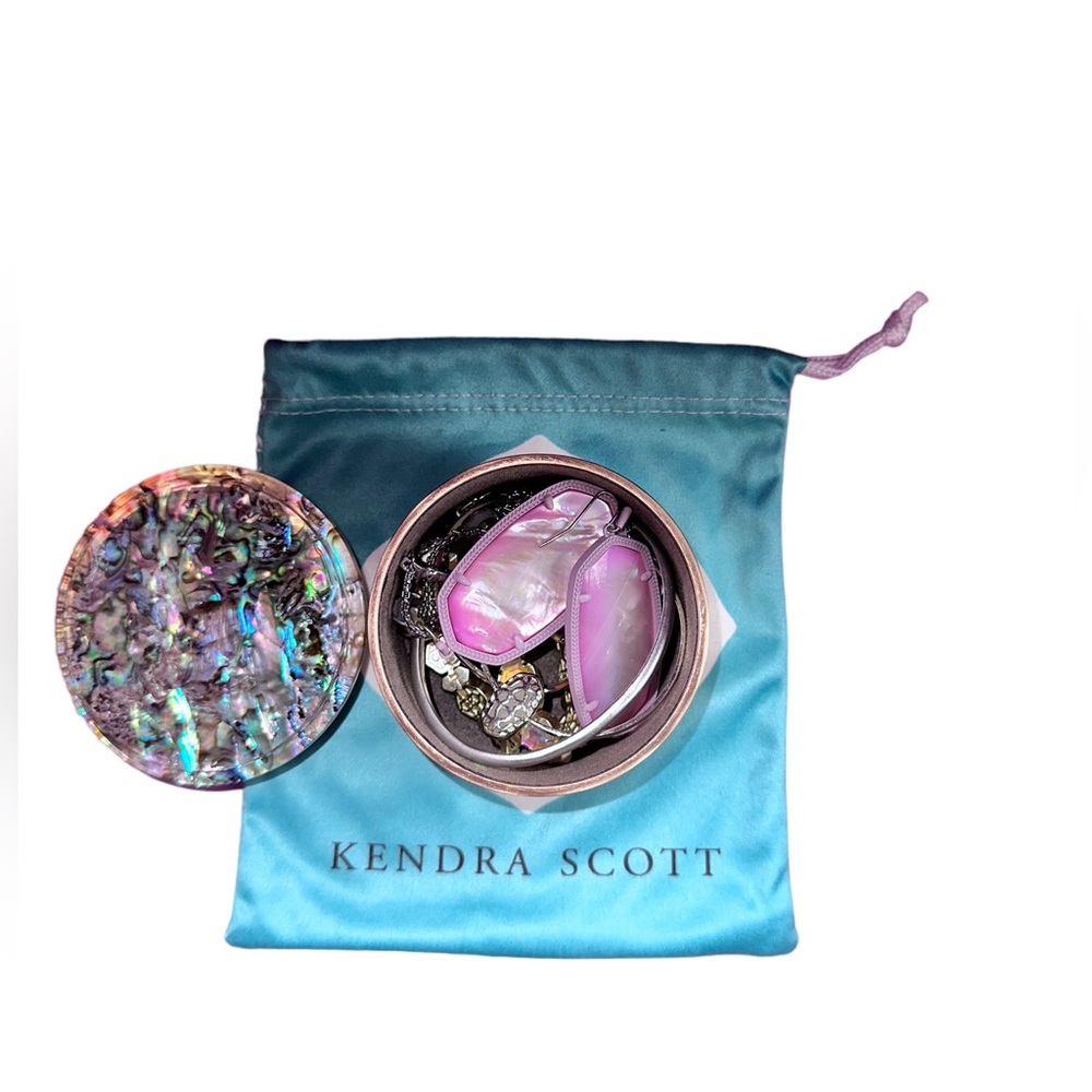 KENDRA SCOTT Rose Gold & Mother of Pearl Dome Jewelry Box, BEAUTIFUL! EUC, Rare! - Picture 6 of 11